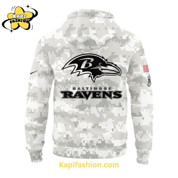 Baltimore Ravens Arctic Camo Salute to Service Club Fleece Pullover Hoodie Limited Edition 3