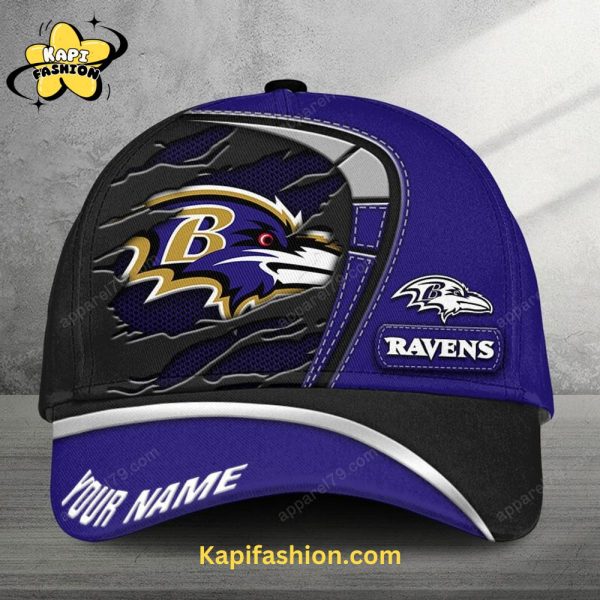 Baltimore Ravens Custom Name 3D Classic Cap