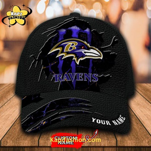 Baltimore Ravens Custom Name 3D Classic Cap Black Edition