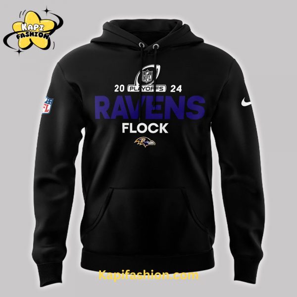 Baltimore Ravens Hoodie NFL Playoffs Flock Special Edition 2024