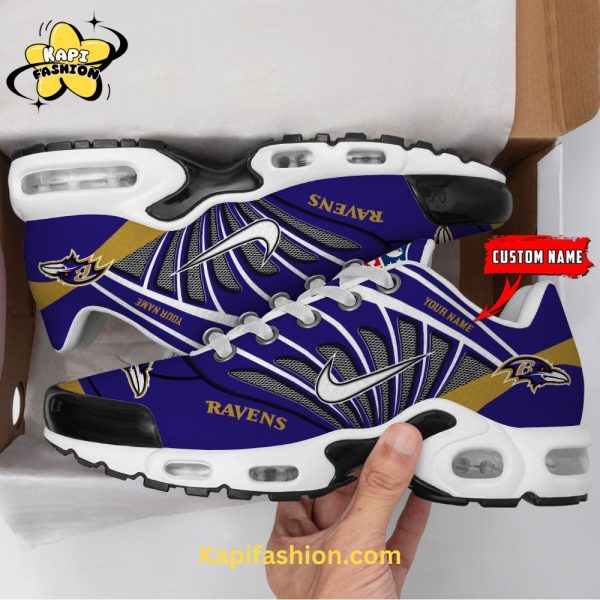 Baltimore Ravens NFL Personalized Air Max White Edition 3 1