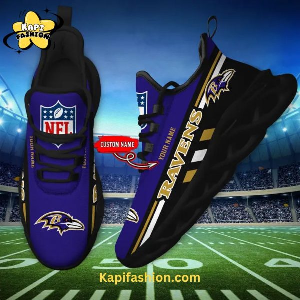 Baltimore Ravens NFL Personalized Max Soul Shoes Black edition V1