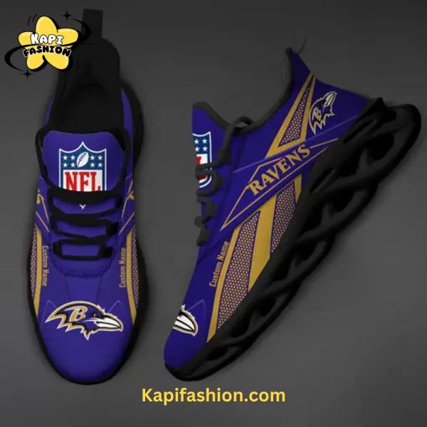 Baltimore Ravens NFL Personalized Max Soul Shoes Black edition V2