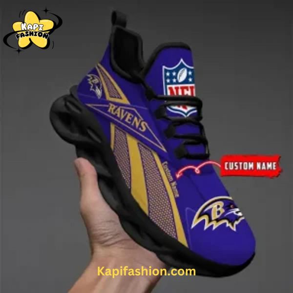 Baltimore Ravens NFL Personalized Max Soul Shoes Black edition V2