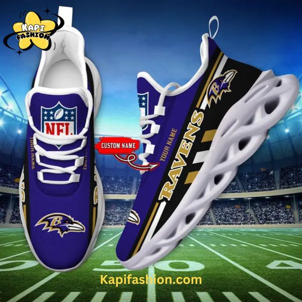 Baltimore Ravens NFL Personalized Max Soul Shoes White edition V1