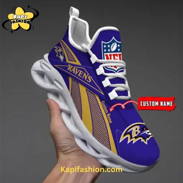 Baltimore Ravens NFL Personalized Max Soul Shoes White edition V2