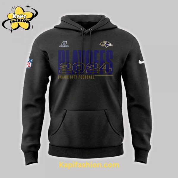 Baltimore Ravens NFL Playoffs Hoodie Charm City Special Edition 2024