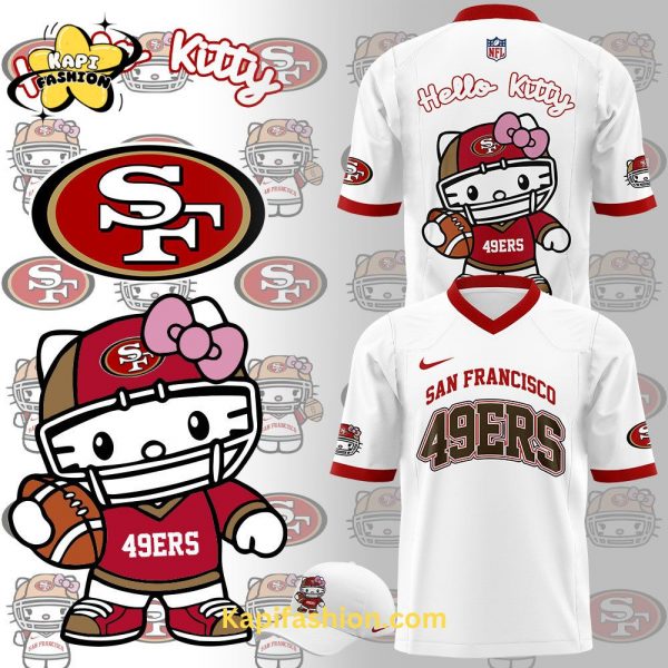 Limited Edition San Francisco 49ers x Hello Kitty Football White Jersey