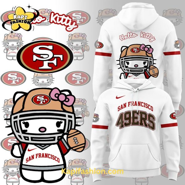 Limited Editon San Francisco 49ers x Hello Kitty White Hoodie