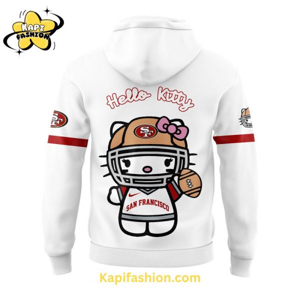 Limited Editon San Francisco 49ers x Hello Kitty White Hoodie 3