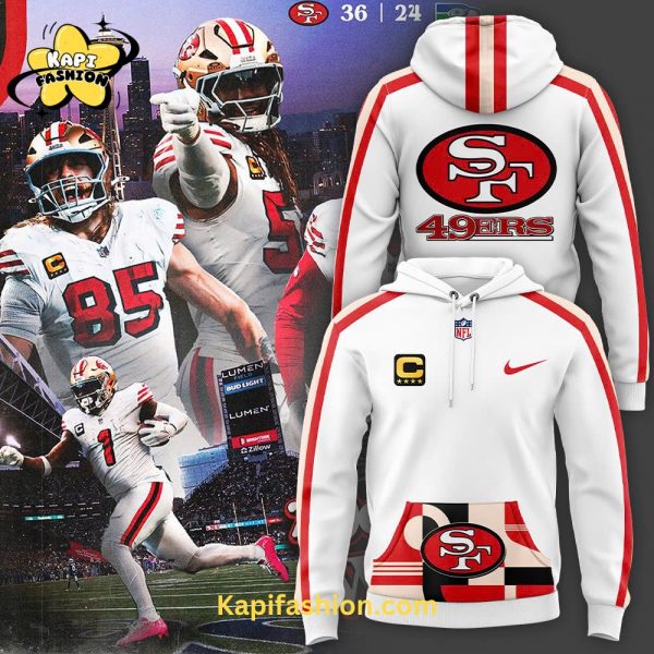 Men’s Red San Francisco 49ers Throwback Hoodie White Edition