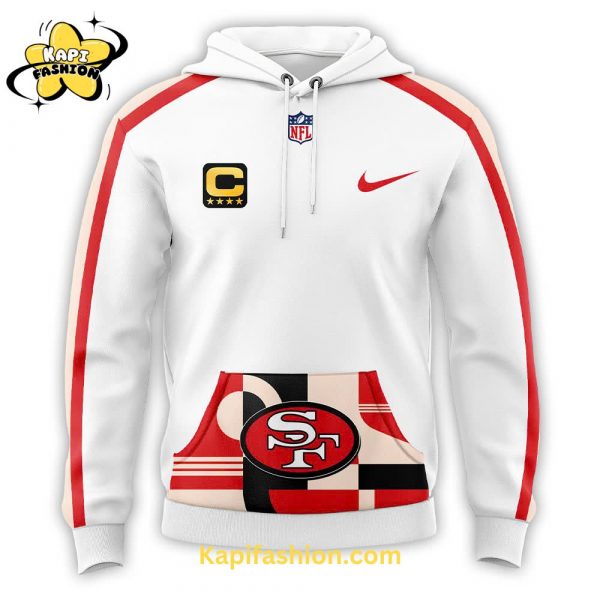 Men’s Red San Francisco 49ers Throwback Hoodie White Edition