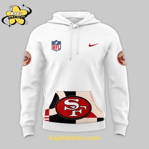 Men’s White San Francisco 49ers Throwback 2024 Hoodie