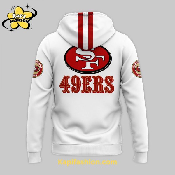 Mens White San Francisco 49ers Throwback 2024 Hoodie 3