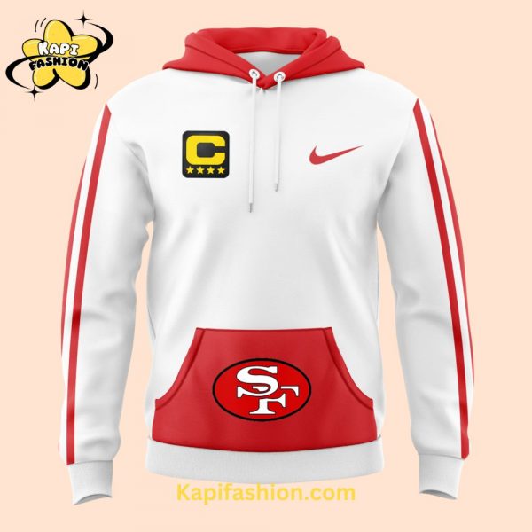 Mens White San Francisco 49ers Throwback Hoodie White Edition 4