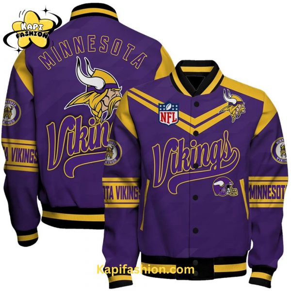 Minnesota Vikings Personalized National Football Conference Bomber Jacket – Gold Editon