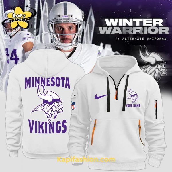 Minnesota Vikings Personalized New Winter White Out Hoodie