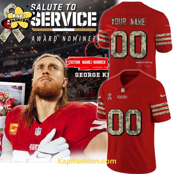 San Francisco 49ers 2024 Salute to Service featuring George Kittle’s Signature Jersey (Custom)