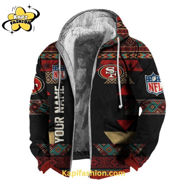 San Francisco 49ers Vintage Native American Personalized Fleece Zip Hoodie