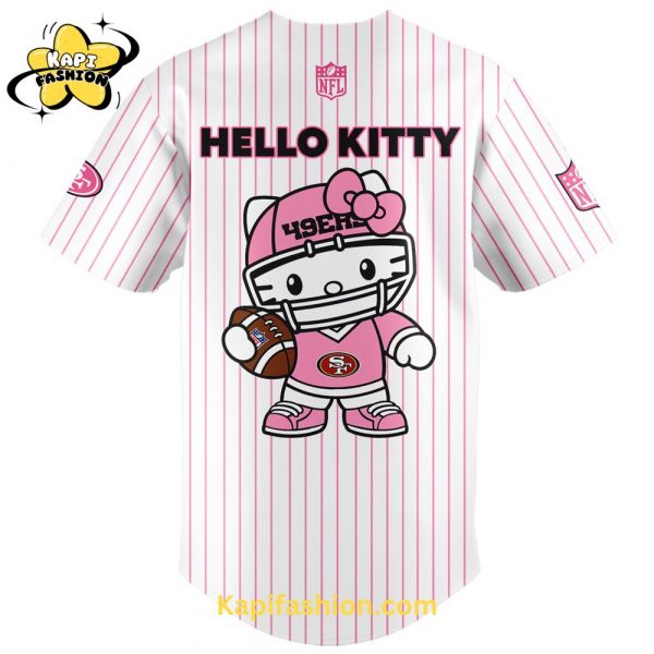 San Francisco 49ers X Kitty Pink Jersey Limited Vertical stripes Edition 3