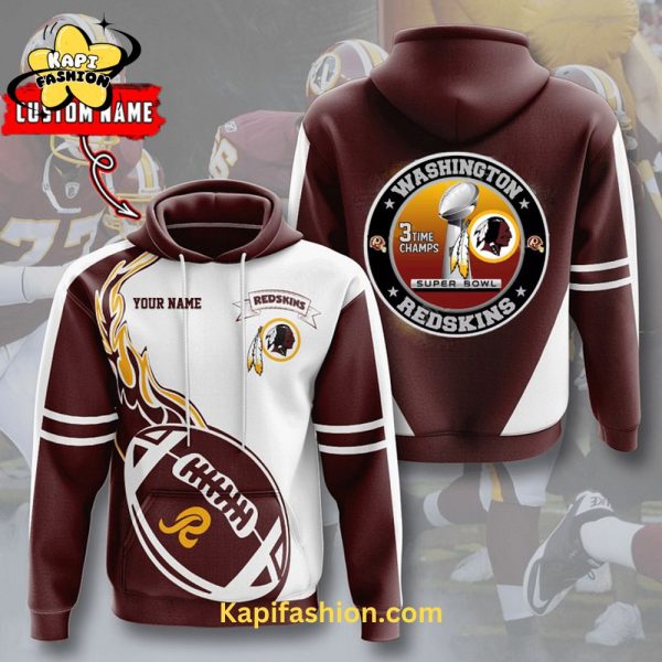 Washington Redskins 3 time super bowl champions pocket pullover hoodie custom name – Limited edition