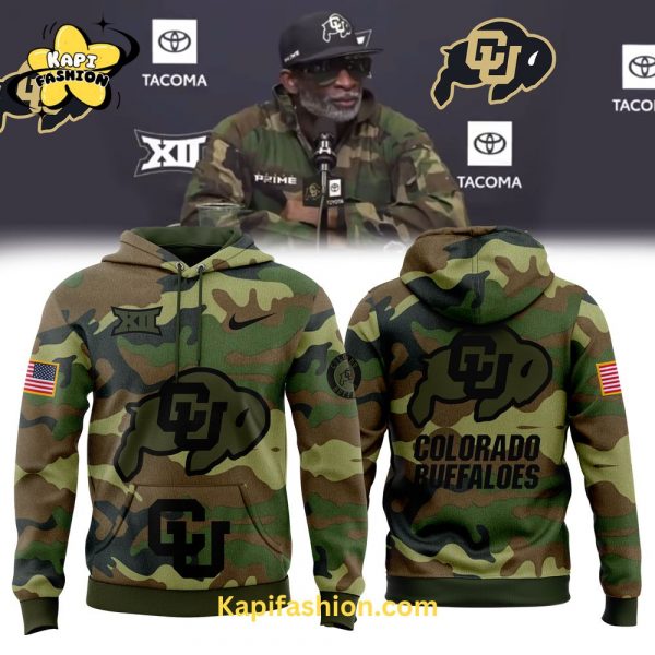 Colorado Buffaloes Football Camo Salute to Service Club Fleece Pullover Hoodie