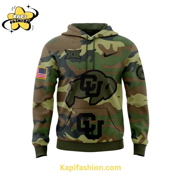 Colorado Buffaloes Football Camo Salute to Service Club Fleece Pullover Hoodie