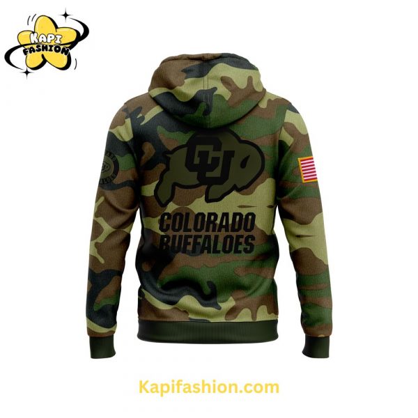 Colorado Buffaloes Football Camo Salute to Service Club Fleece Pullover Hoodie 3