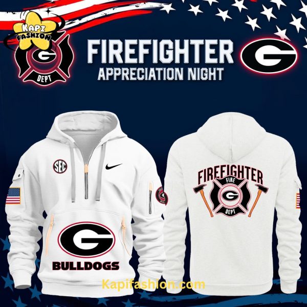 Georgia Bulldogs Firefighter Appreciation Night Premium Limited Quarter Zip Hoodie