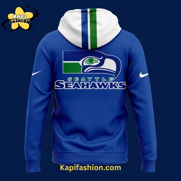 Mens Nike Royal Seattle Seahawks Throwback Game Hoodie 3