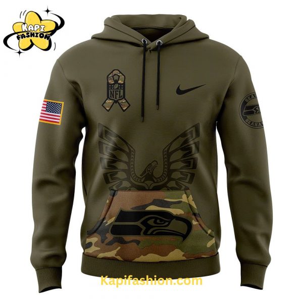 Men’s Seattle Seahawks Nike Camo 2024 Salute to Service Club Fleece Pullover Hoodie