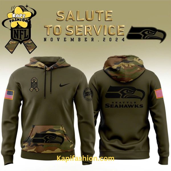 Men’s Seattle Seahawks Nike Camo 2024 Salute to Service Club Fleece Pullover Hoodie V3