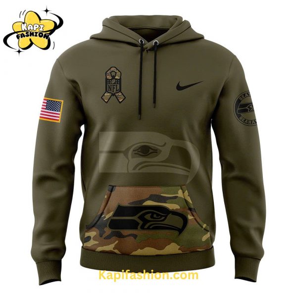 Men’s Seattle Seahawks Nike Camo 2024 Salute to Service Club Fleece Pullover Hoodie V5