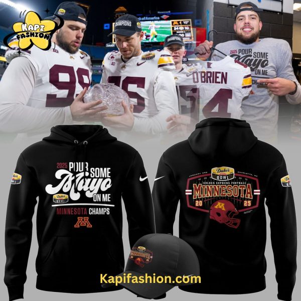 Minnesota Golden Gophers Football NCAA Nike Limited Duke Mayo Bowl Champions 2025 Black Hoodie