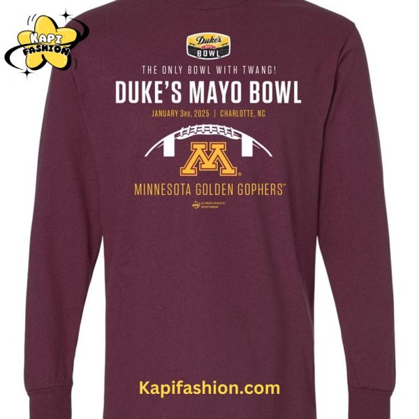 Minnesota Golden Gophers Football NCAA Nike Limited Duke Mayo Bowl Champions 2025 Long Sleeve Shirt