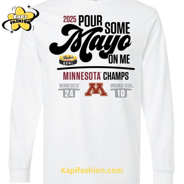 Minnesota Golden Gophers Football NCAA Nike Limited Duke Mayo Bowl Champions 2025 Long Sleeve White Shirt