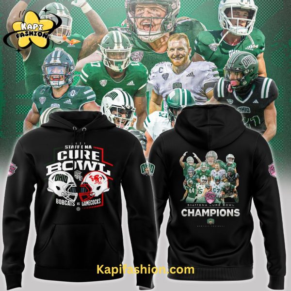 Ohio Bobcats Cure Bowl Champions Special Edition Black Hoodie v1