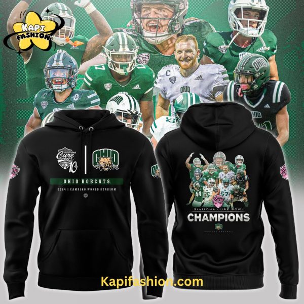 Ohio Bobcats Cure Bowl Champions Special Edition Black Hoodie v2