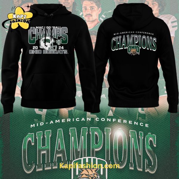 Ohio Bobcats Special Edition 2024 MAC Champions Black Hoodie