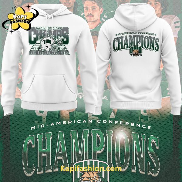 Ohio Bobcats Special Edition 2024 MAC Champions White Hoodie