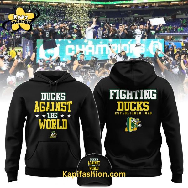 Oregon Ducks Against The World Team Hoodie Black Edition