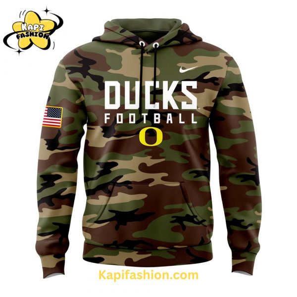 Oregon Ducks Football Nike Camo Salute to Service Club Fleece Pullover Hoodie V1