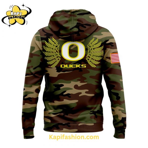 Oregon Ducks Football Nike Camo Salute to Service Club Fleece Pullover Hoodie V1 3