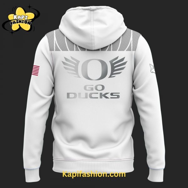 Oregon Ducks Generation O Warp Speed White Hoodie 2024 V2 3