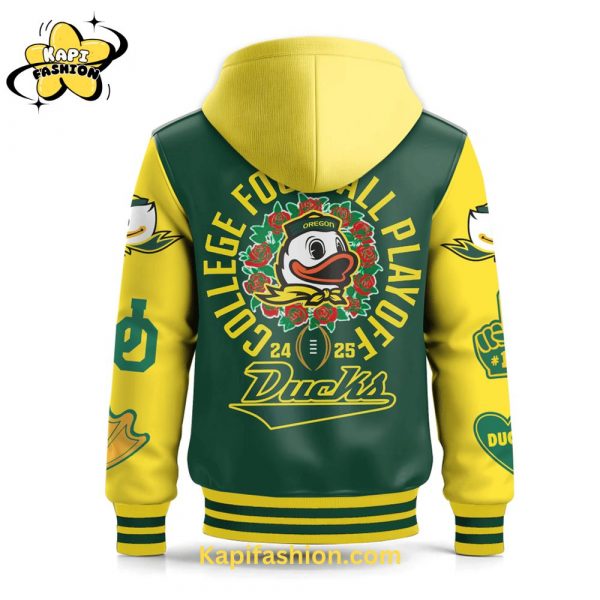 Oregon Ducks Hooded Baseball Jacket Gold Edition 3