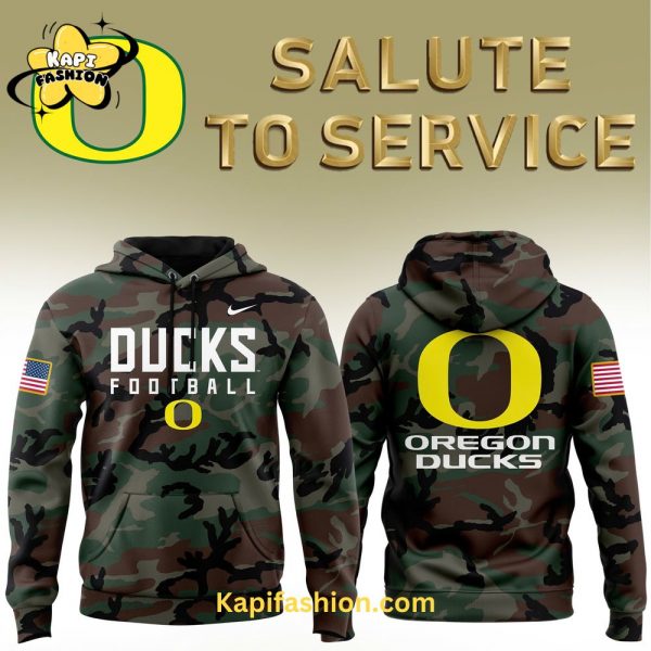 Oregon Ducks Nike Camo 2024 Salute to Service Hoodie v1