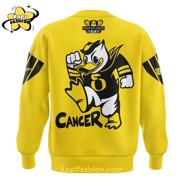 Oregon Ducks Stomp Out Cancer Heroes SweatShirt Gold Edition 3