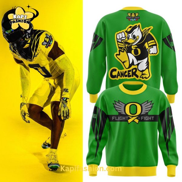 Oregon Ducks “Stomp Out Cancer” Heroes SweatShirt Green Edition