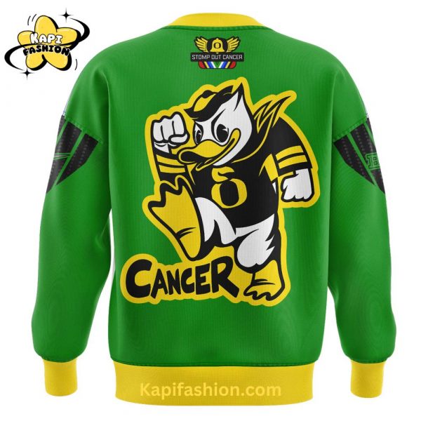 Oregon Ducks Stomp Out Cancer Heroes SweatShirt Green Edition 3