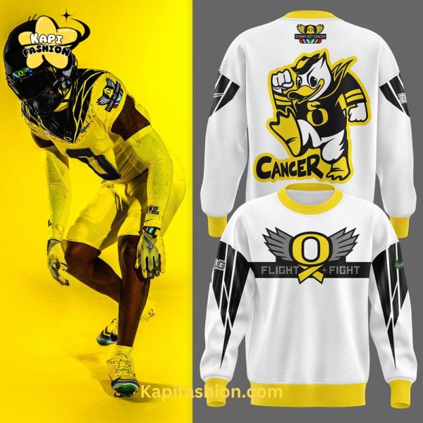 Oregon Ducks “Stomp Out Cancer” Heroes SweatShirt White Edition